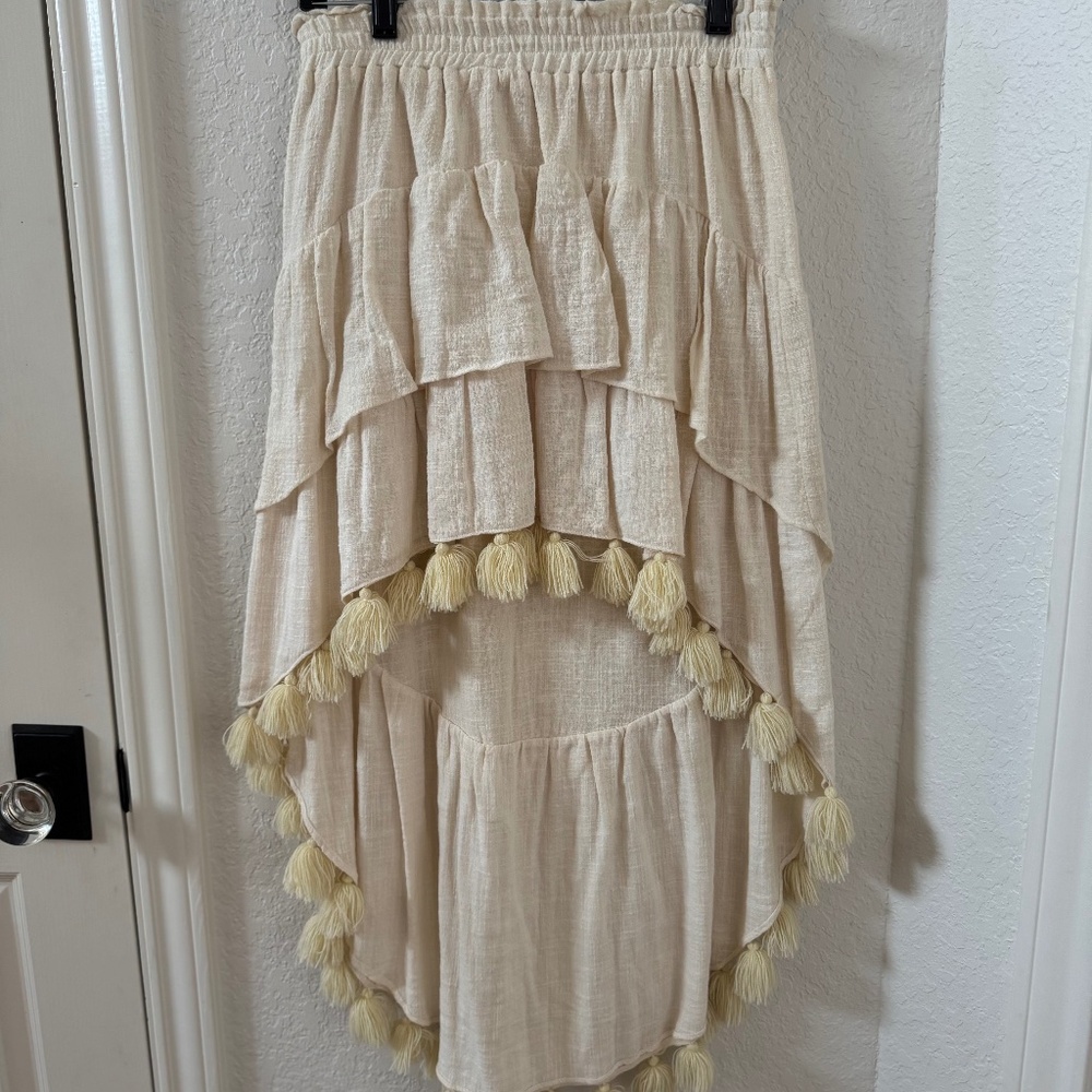 Misa Tassel High Low Skirt